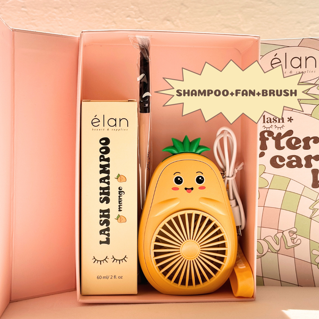 aftercare kit (fan+shampoo+brush)