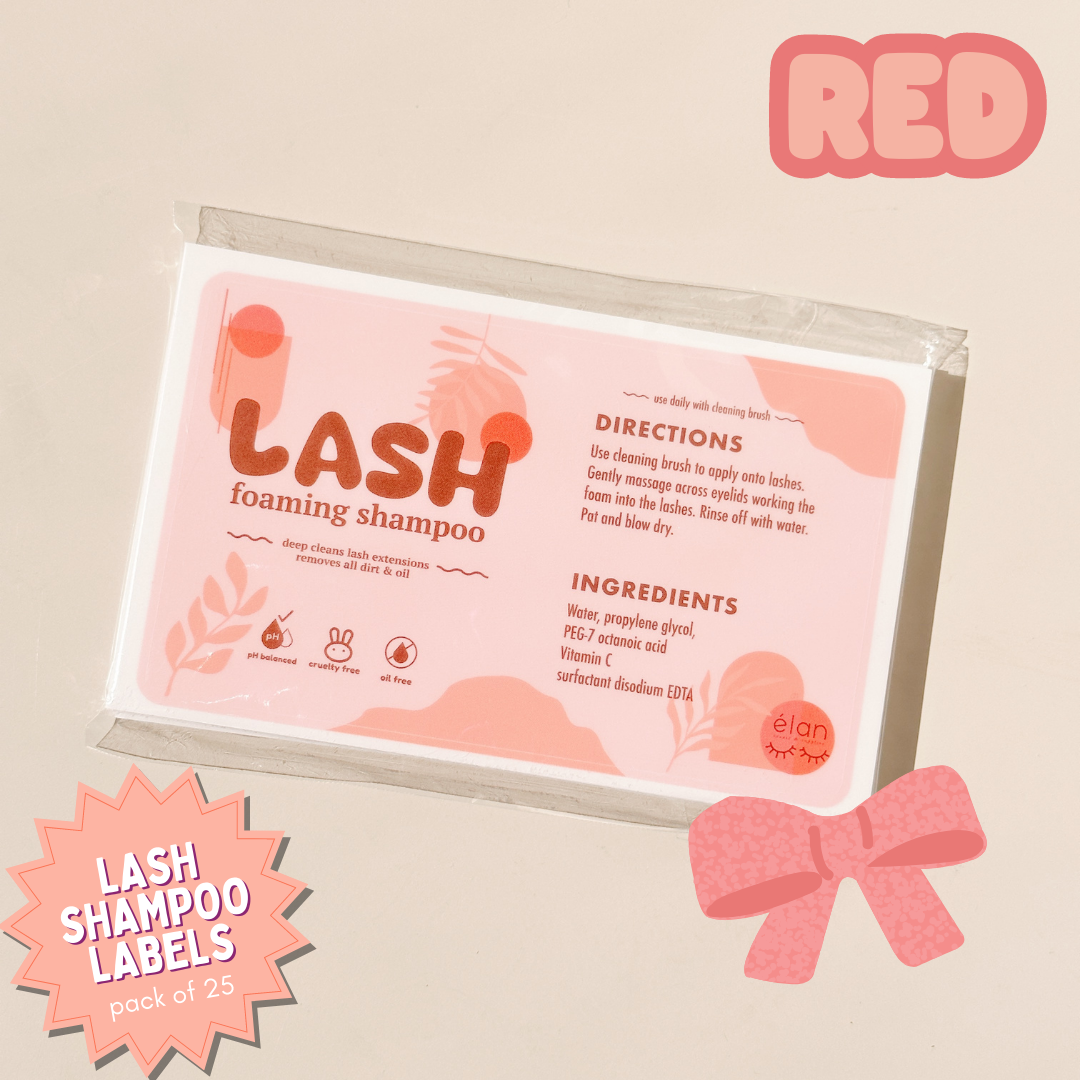 lash shampoo labels