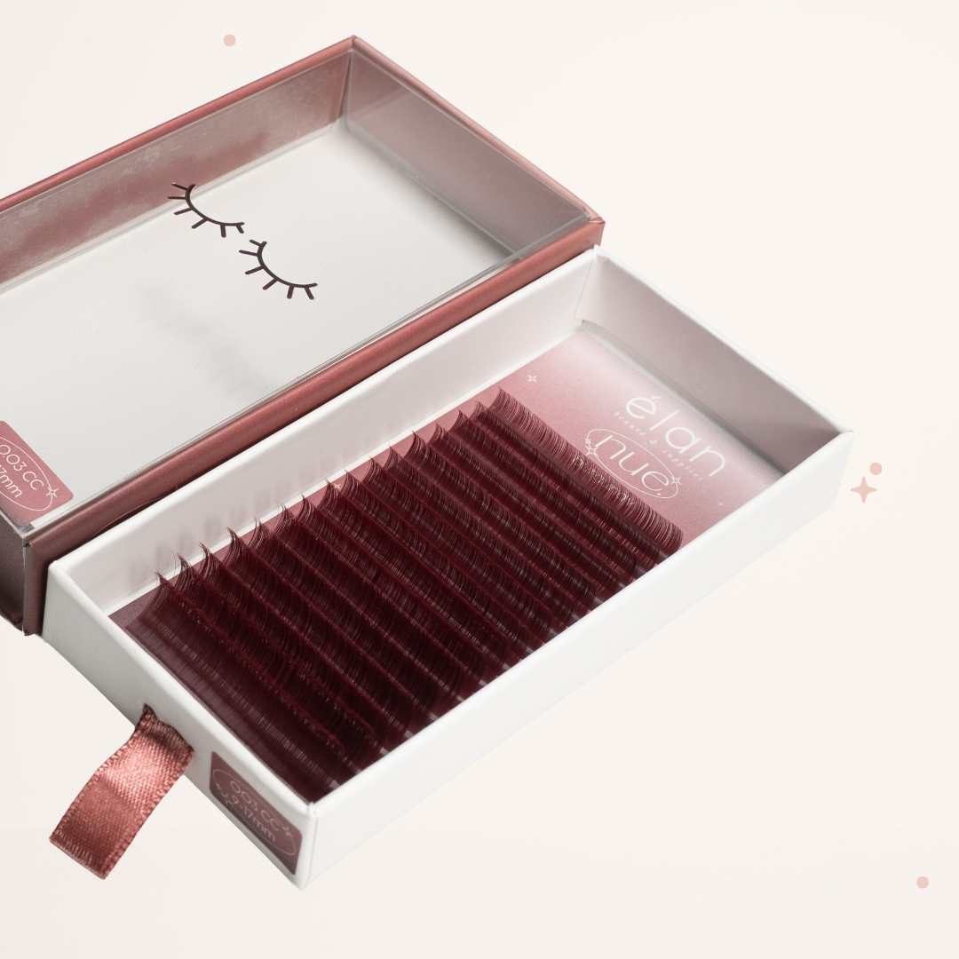 NUE shade-matching color lashes (mislabeled trays)