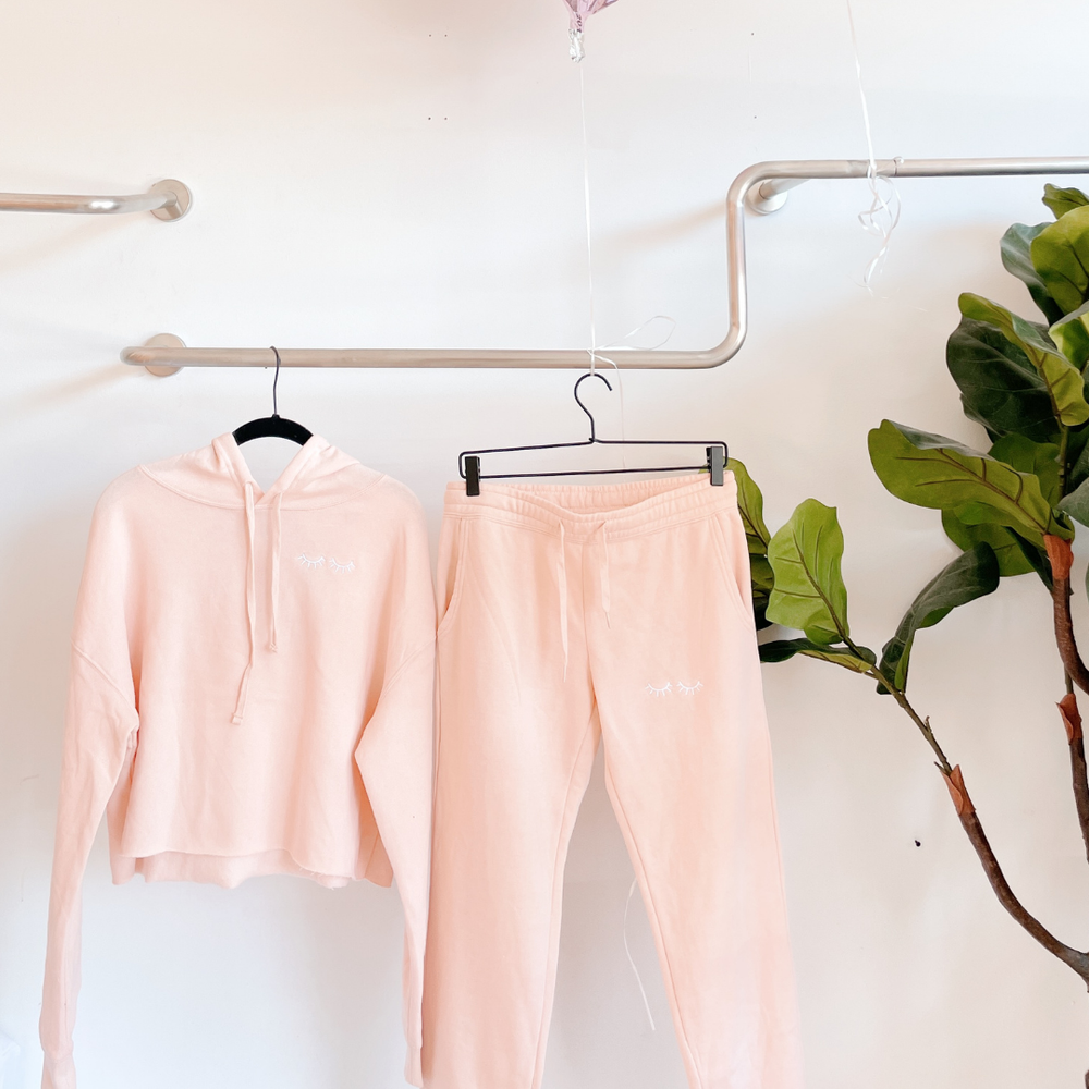LASH embroidered matching PINK SET