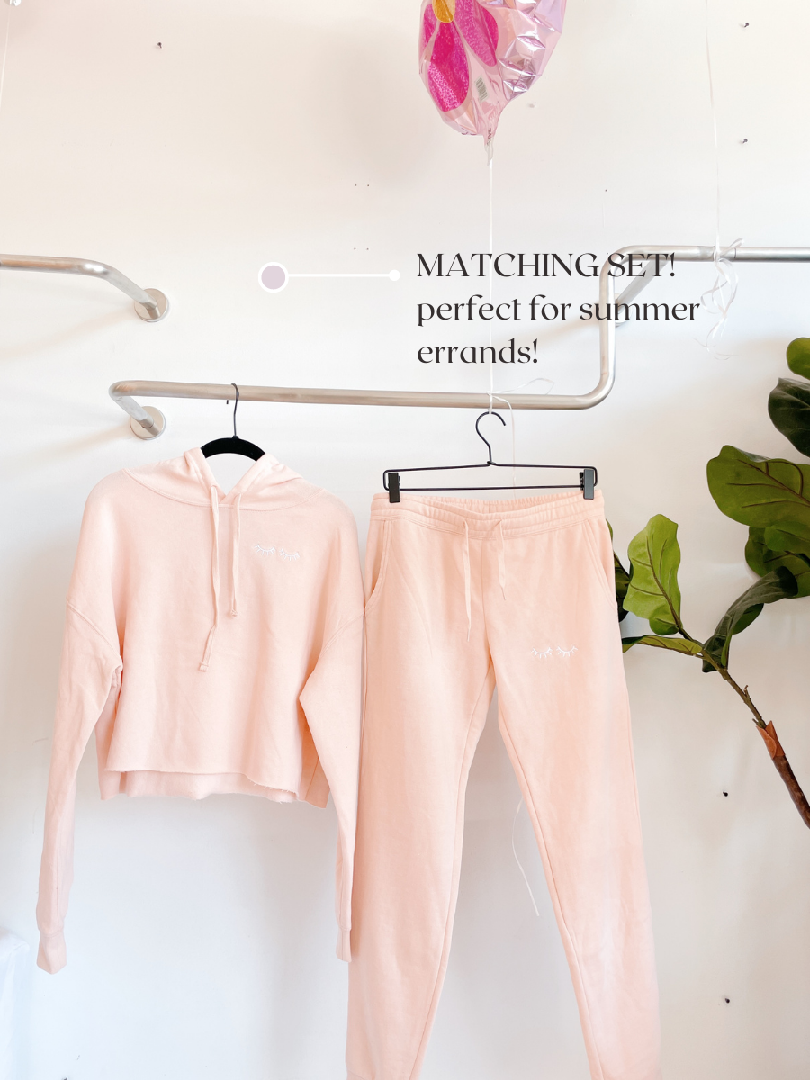 LASH embroidered matching PINK SET