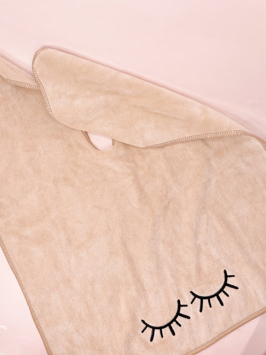 embroidered lash BIB face towel