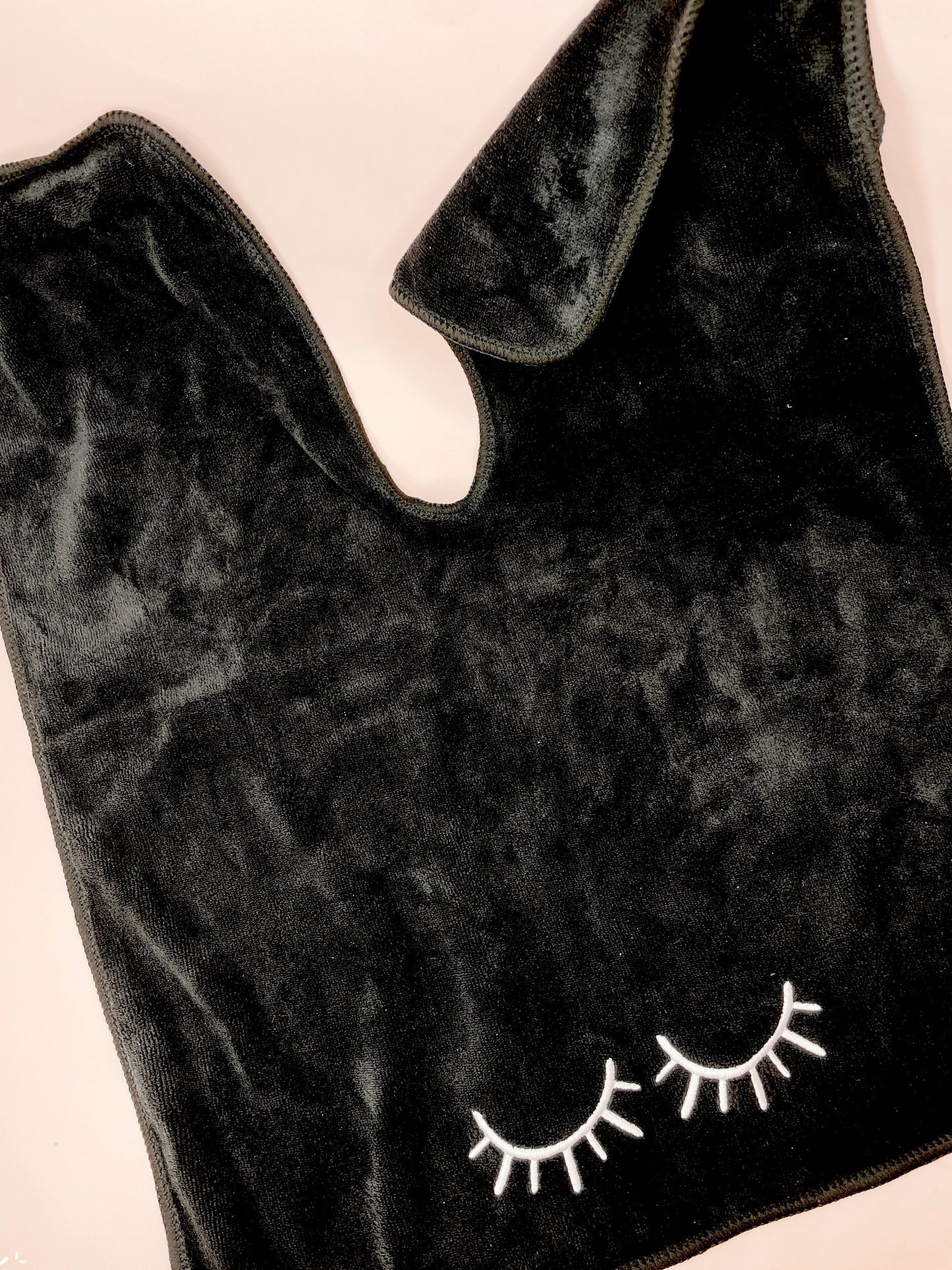 embroidered lash BIB face towel