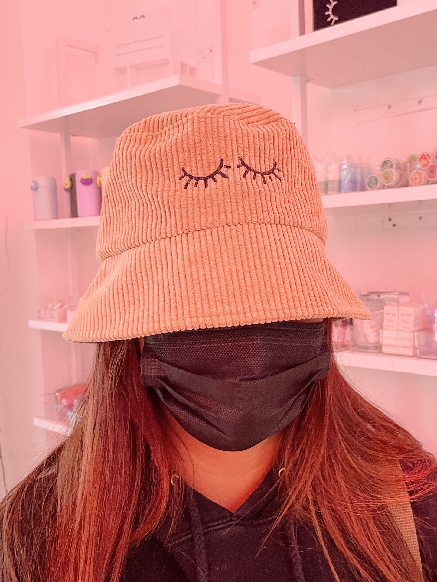lash corduroy bucket hat