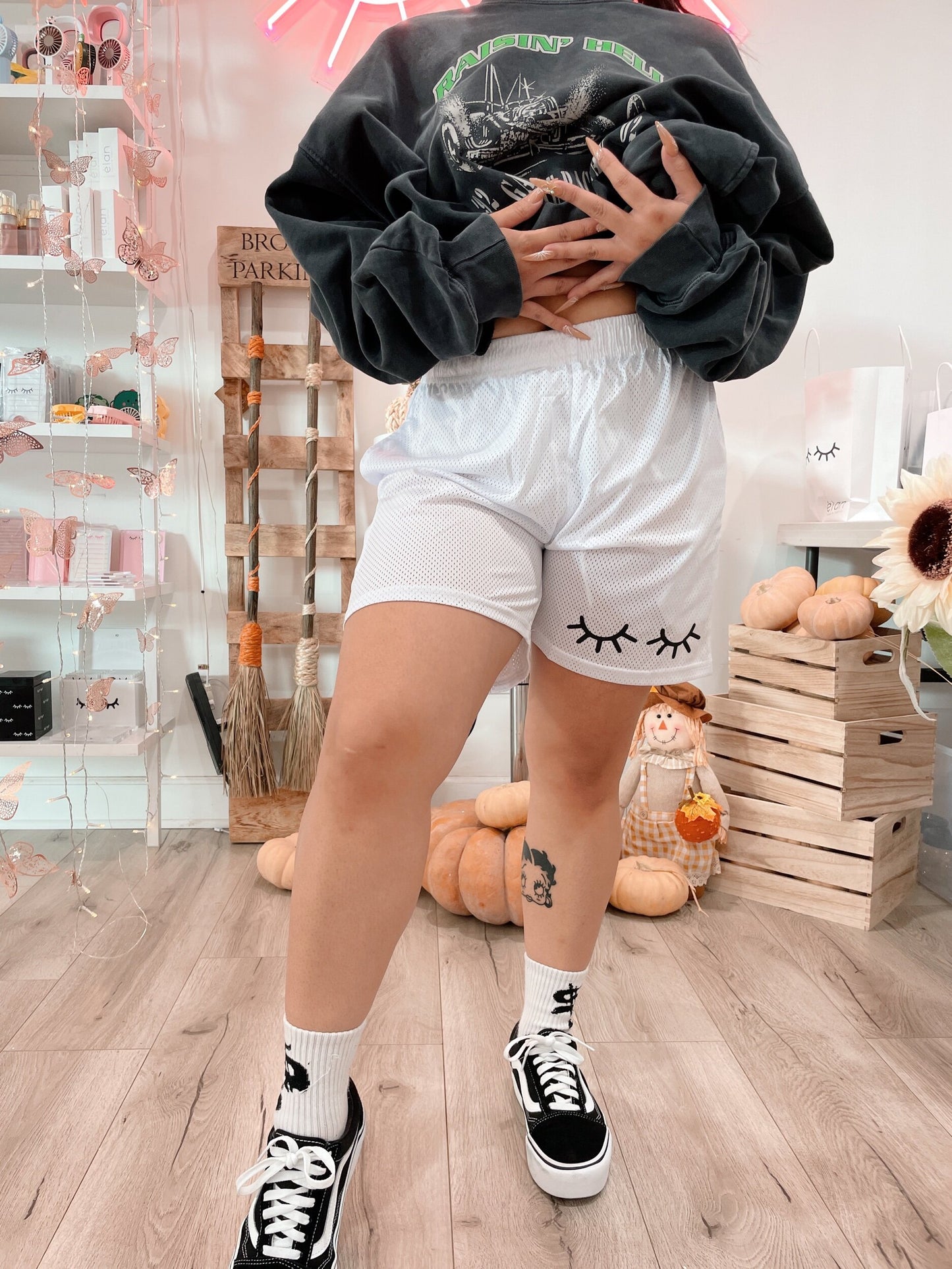 mesh lash basketball shorts