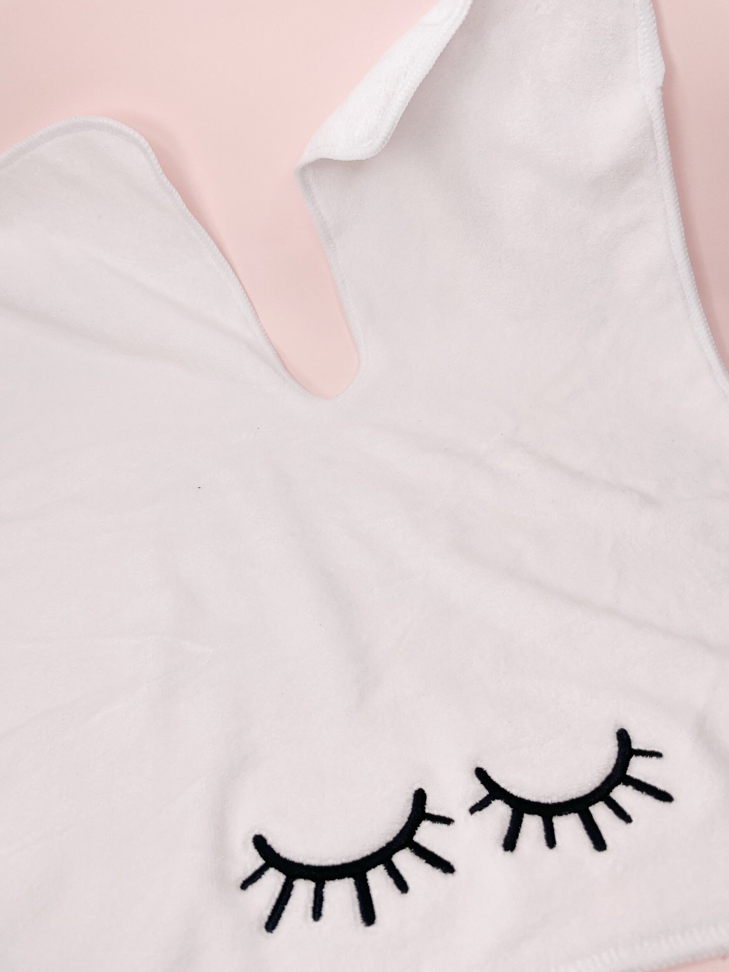 embroidered lash BIB face towel
