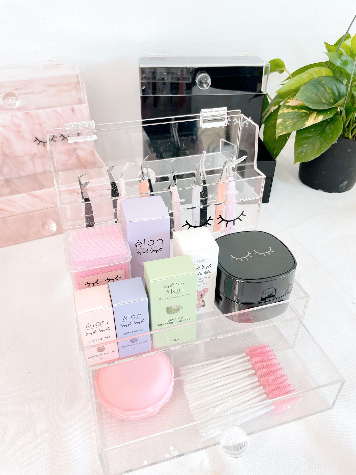 KWEEN 12-Tweezer Organizer w- Pull Out Drawer