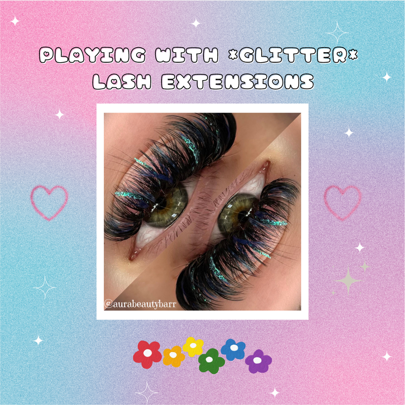 USING GLITTER LASH EXTENSIONS
