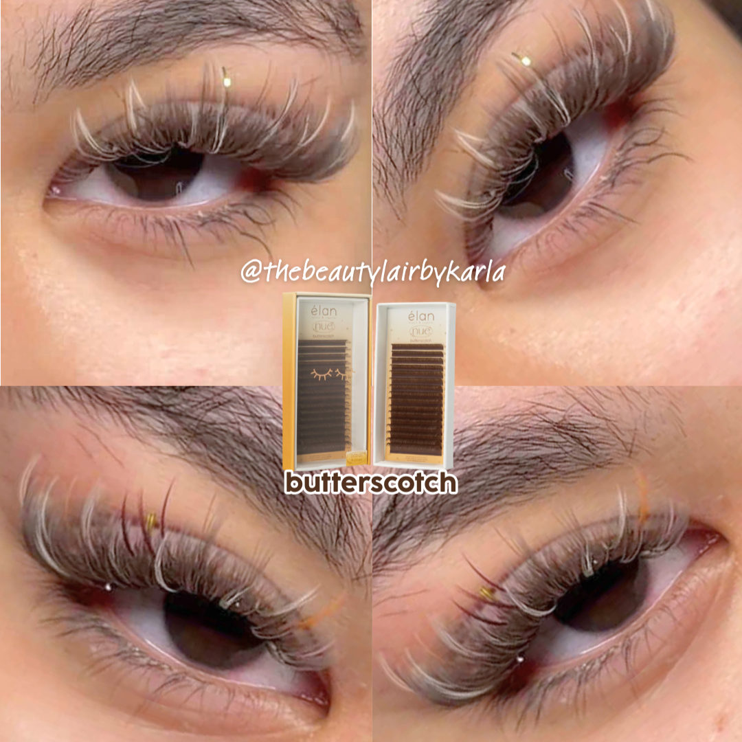 NUE shade-matching color lashes