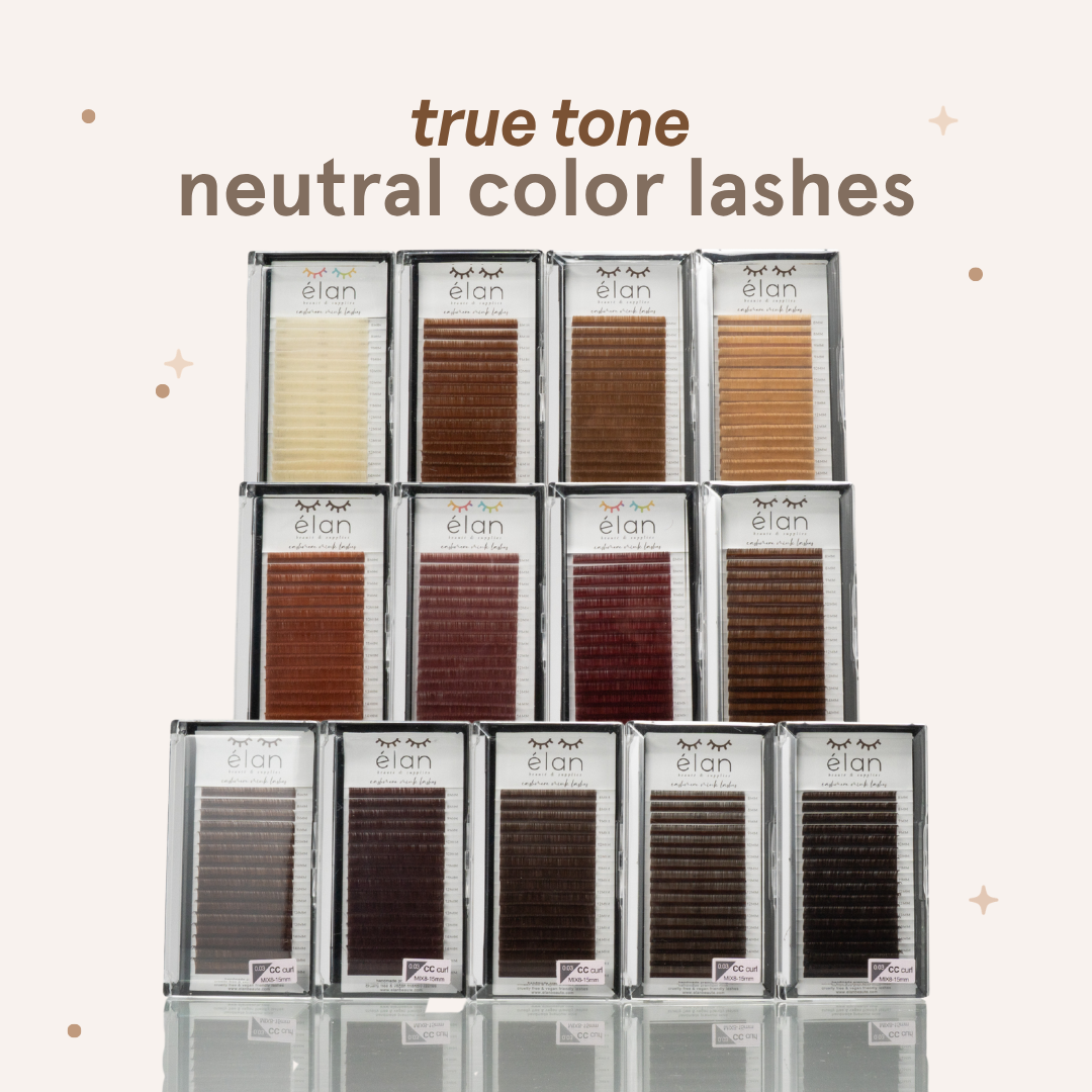 true tone neutral color lashes