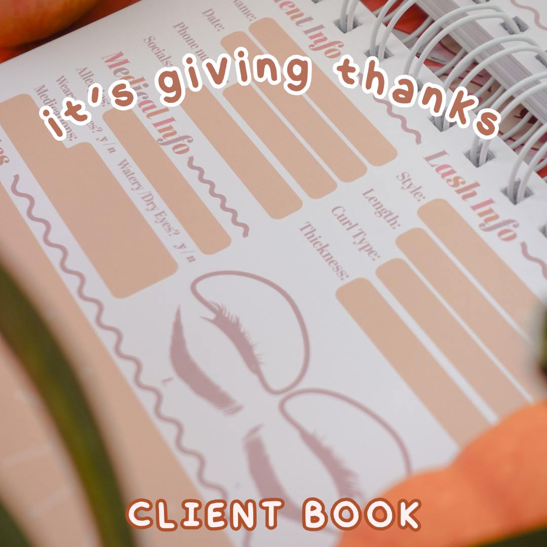 *IT'S GIVING THANKS~* client info book