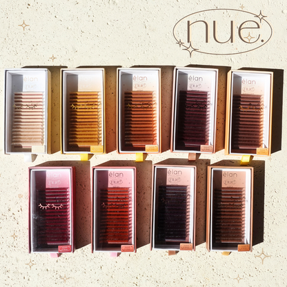 the NUE collection shade-matching color lashes