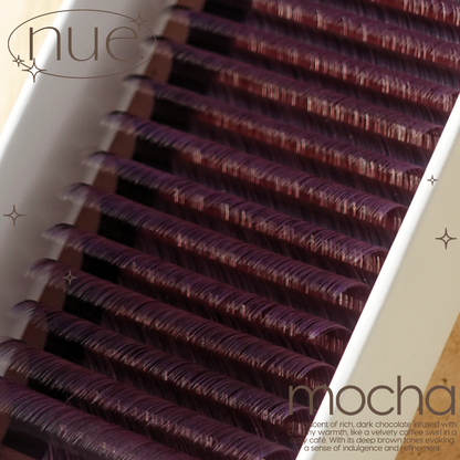 the NUE collection shade-matching color lashes