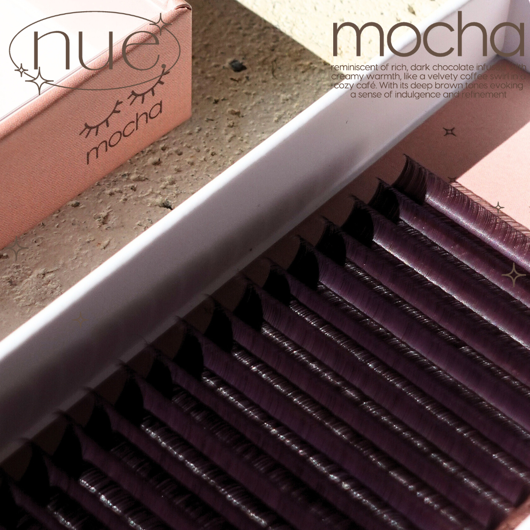 the NUE collection shade-matching color lashes