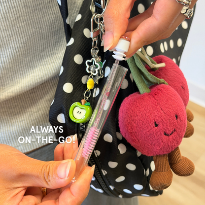 apple of my eye lash spoolie keychain