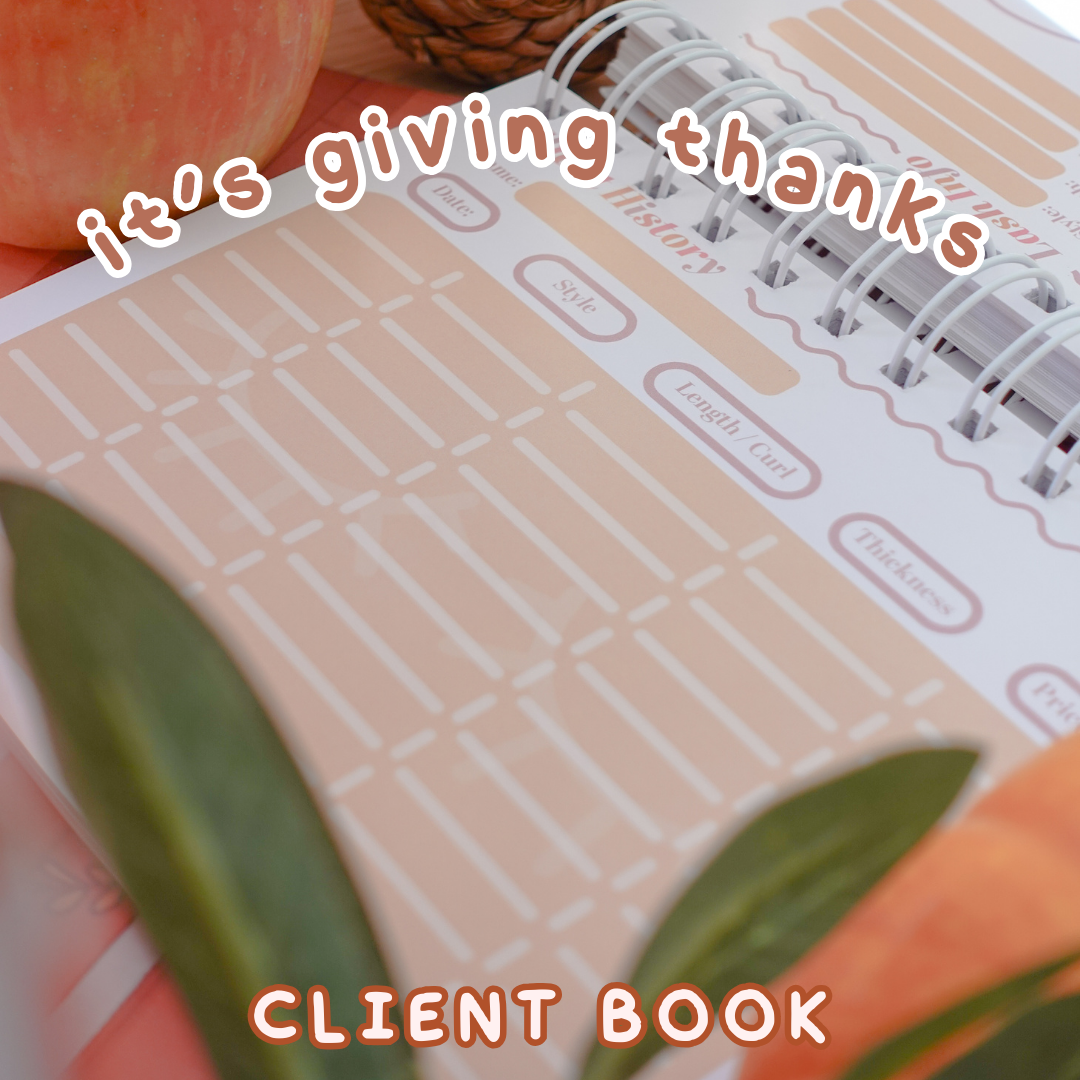 *IT'S GIVING THANKS~* client info book