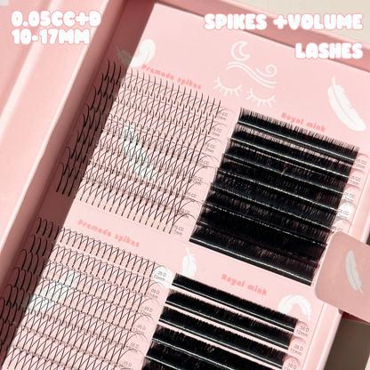 WISPY DIARIES 0.05 premade spikes + royal mink lashes