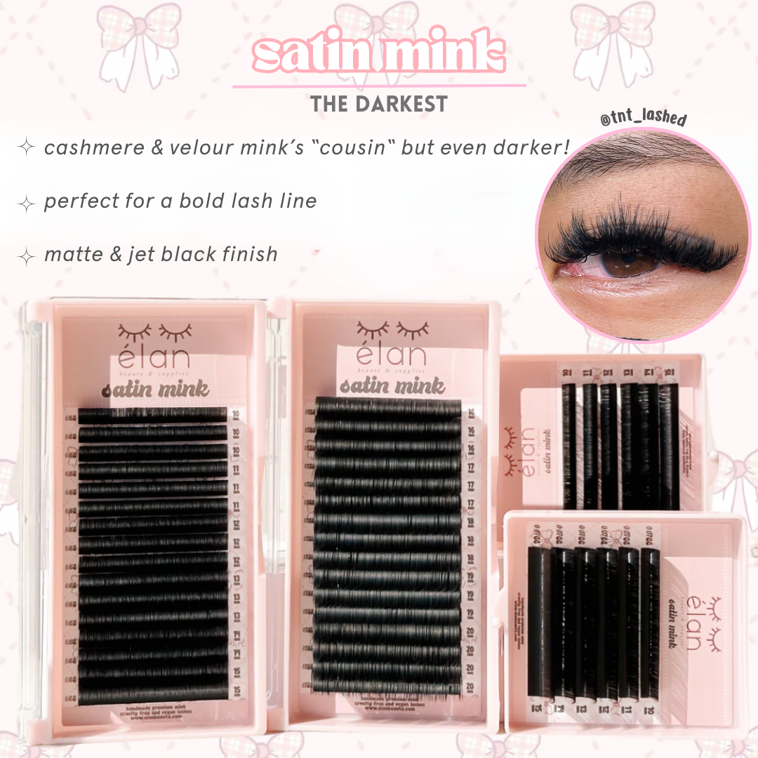 0.07 SATIN MINK lash trays (DARKEST lashes) 🎀