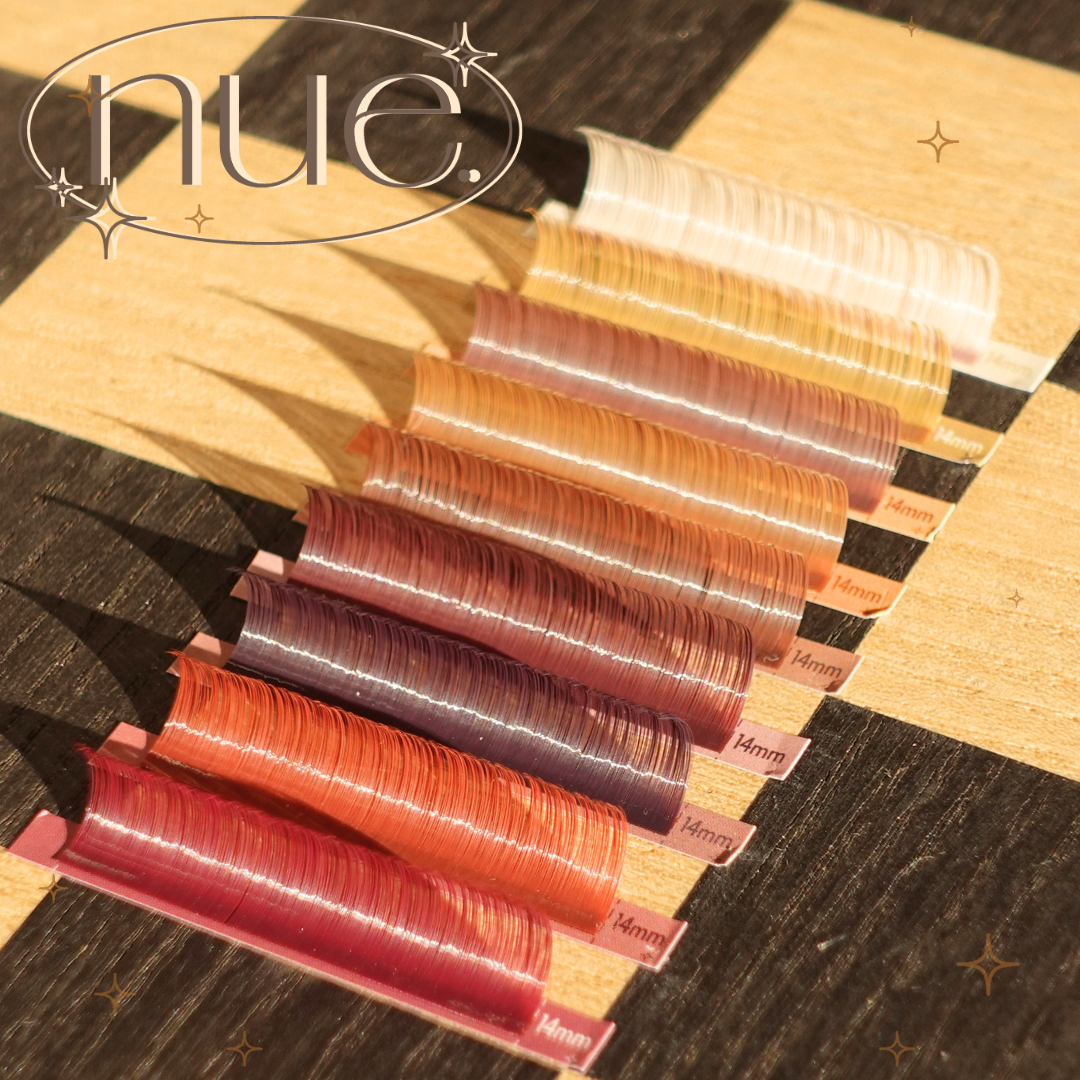 the NUE collection shade-matching color lashes