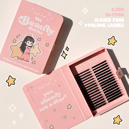 BEAUTY DIARIES 0.05 closed fans + royal mink lashes