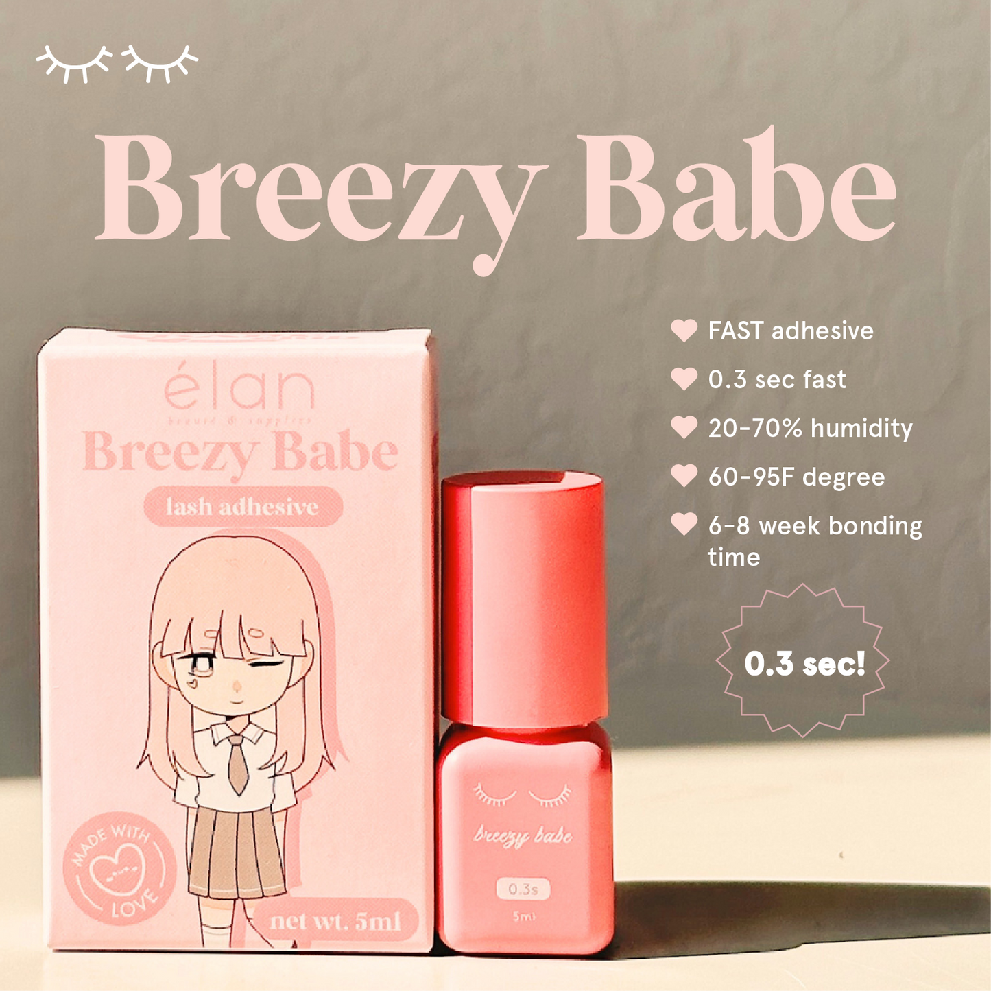 BREEZY BABE 0.3sec adhesive