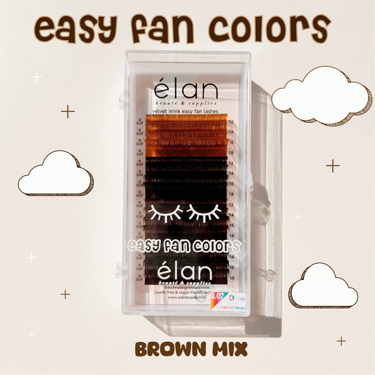 easy fan BROWN mix velvet mink lashes