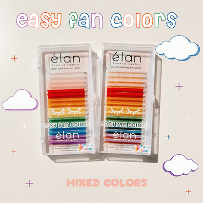 EASY FAN MIXED COLORS velvet mink lashes