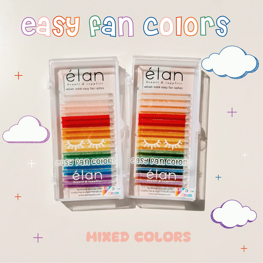 EASY FAN MIXED COLORS velvet mink lashes