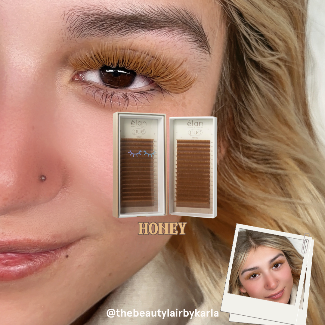 NUE shade-matching color lashes