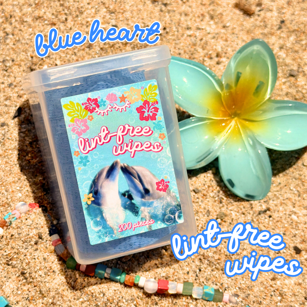 blue heart lint-free wipes