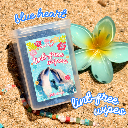 blue heart lint-free wipes