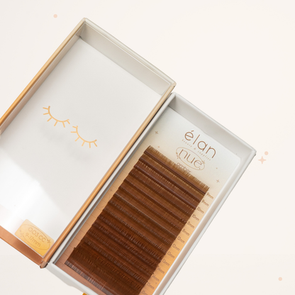 the NUE collection shade-matching color lashes