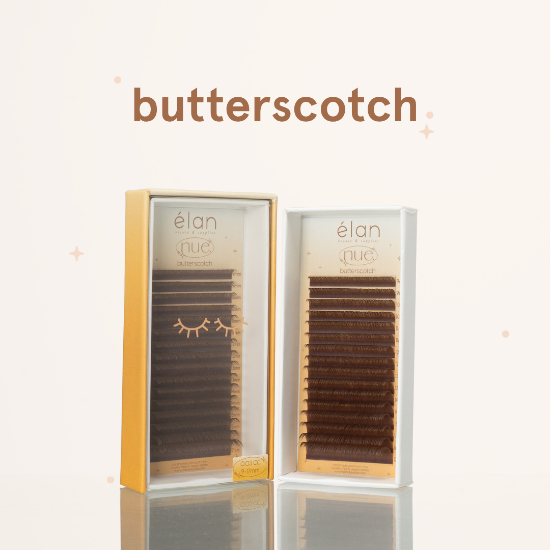 the NUE collection shade-matching color lashes