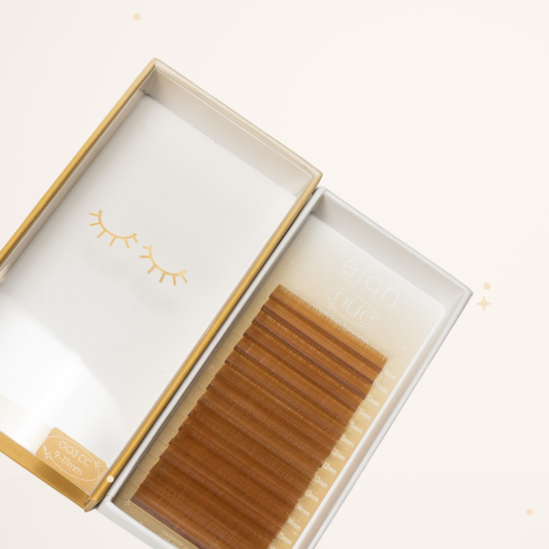 the NUE collection shade-matching color lashes