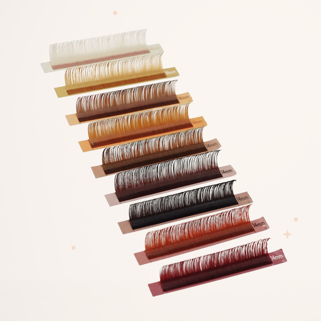 the NUE collection shade-matching color lashes