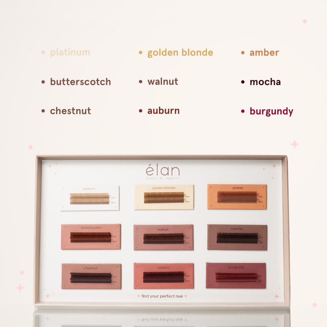 NUE shade-matching color lashes