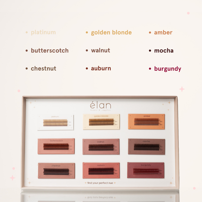 NUE shade-matching color lashes