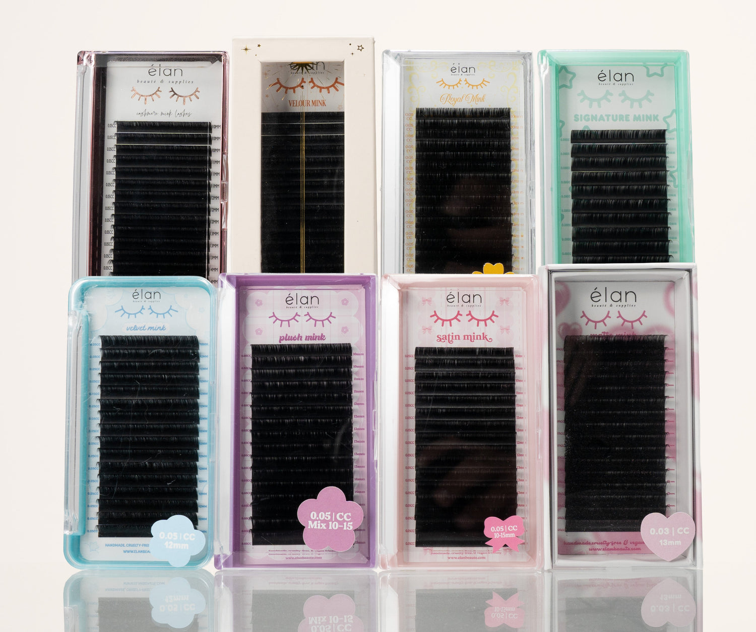 Collection of lash extension trays