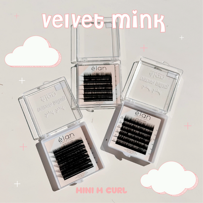 mini M curl velvet mink tester tray