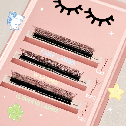 special YY lashes (fairy, W, clover)