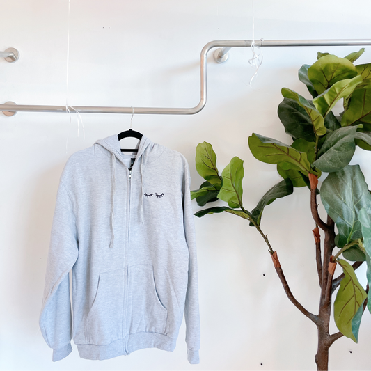 LASH EMBROIDERED ZIP UP hoodie