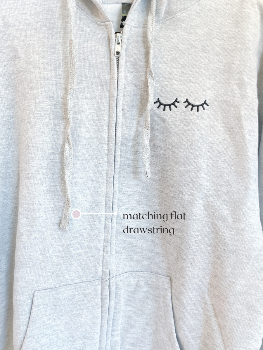 LASH EMBROIDERED ZIP UP hoodie