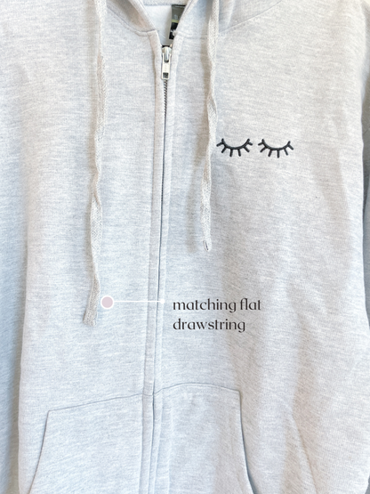 LASH EMBROIDERED ZIP UP hoodie