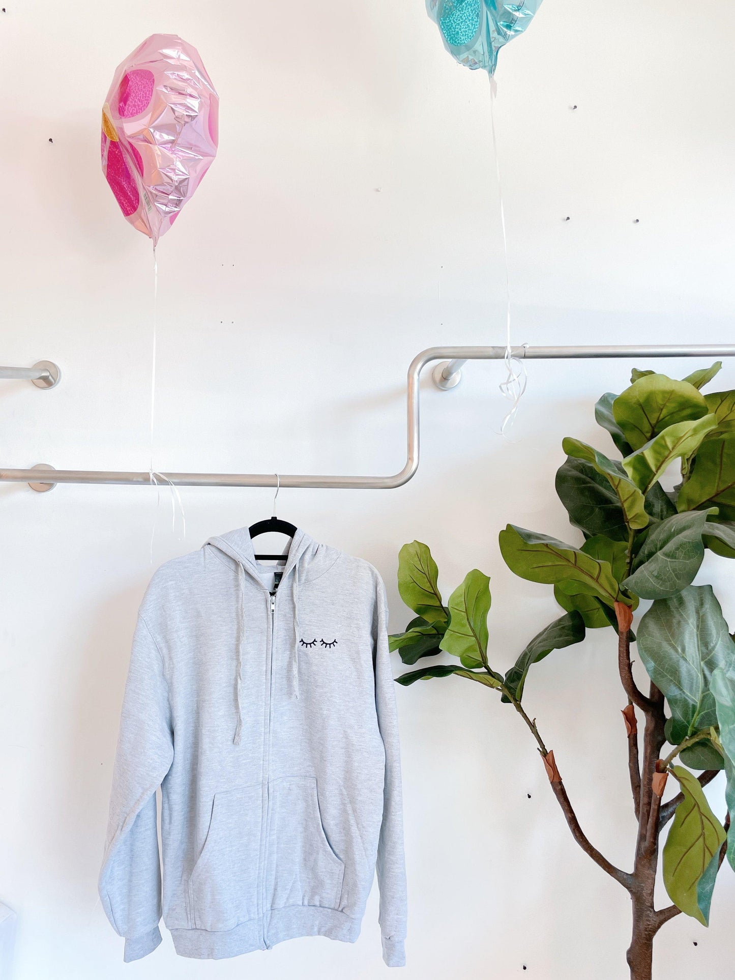 LASH EMBROIDERED ZIP UP hoodie